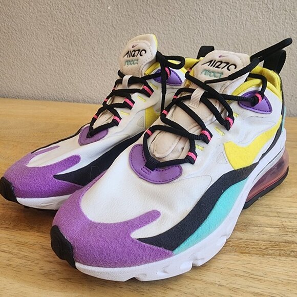 Nike Air Max 270 React Shoes Womens Size 6.5 Running AT6174-101 Sneakers - Picture 6 of 12
